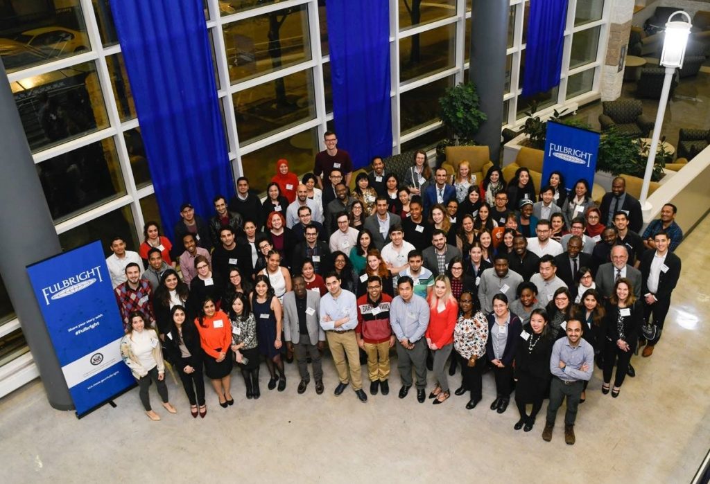 Polat, along with fellow Fulbright scholars, at the 2018 Fulbright Global Health Innovation Seminar held in Atlanta, Georgia.